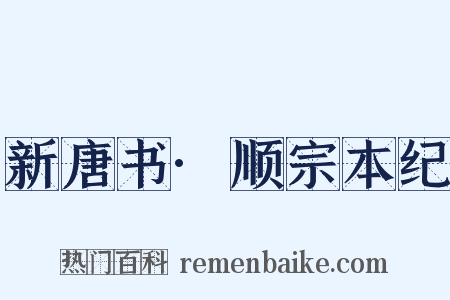 新唐书·顺宗本纪是什么意思的图片